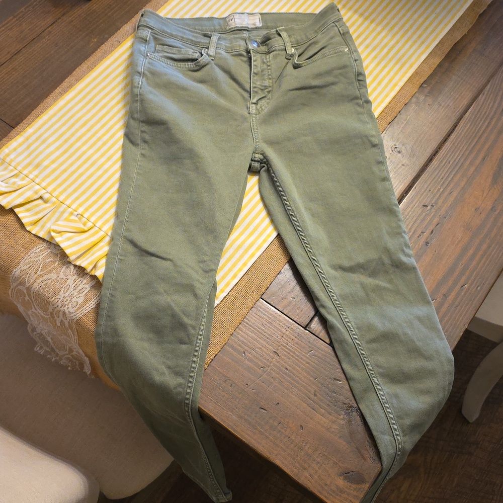 Free People Womens Olive Green Skinny Jeans Size 29 Ankle Casual Everyday‎